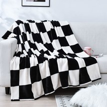 Vessia Large Flannel Fleece Plush Blanket Throw Size(50&quot;X70&quot;) - Black, Travel. - £32.80 GBP