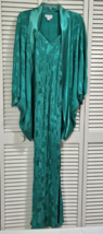 Bonwit Teller Silk Nightgown Size Petite Emerald Green Set w/ Dolman Sleeve Robe - £128.14 GBP
