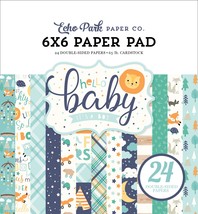 Echo Park Double-Sided Paper Pad 6"X6" 24/Pkg-Hello Baby Boy, 12 Designs/2 Each - $14.72