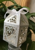100pcs Party Favor Box,Glitter Paper Laser Cut Heart Gift Box,Wedding De... - £37.74 GBP