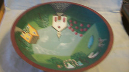 Hand Painted Wooden Bowl Folk Art, Wedding, Church, Carriage By Carrie Ramirez - £61.78 GBP