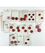 Vintage Red Pink Plastic Button Lot of 37 Le Chic La Petite La Mode Exqu... - £15.13 GBP