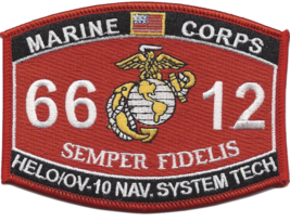 Marine Corps Mos 6612 HELO/OV-10 Bronco Navigation Systems Ega Embroidered Patch - £27.64 GBP