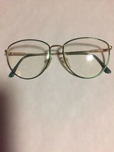 Liz Claiborne Green &amp; Gold Metal Eyeglass Frames 54-18-145 - $35.00
