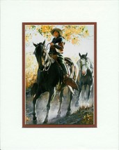 Easy Does It by Terri Kelly Moyers Cowgirl Western Double Matted fits 8x10 frame - £15.63 GBP