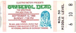 Vintage Grateful Dead Ticket Stub Septiembre 12 1993 Philadelphia Pennsylvania - £39.72 GBP