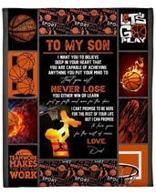 Never Lose You Either Win Or Learn Basketball Blanket Xmas Gift For Son From Dad - £46.41 GBP+