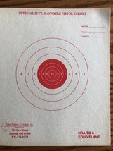 TQ-6 Equivelant 25 Foot Slow Fire Pistol Target-100 targets on light pap... - £9.89 GBP