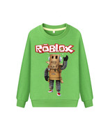 WM Roblox Kid Child Hoodie Pullover Sweatshirt Long Sleeve Green Type Robot - £11.93 GBP