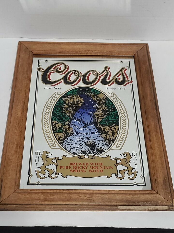 VTG COORS BEER Since 1873 MIRROR "Brewed With Pure Rocky Mountain Spring Water" - $84.14