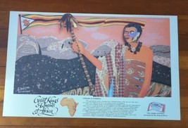 1990s Budweiser Beer Great Kings &amp; Queens Of Africa Vintage Poster #28 in Series - £30.56 GBP