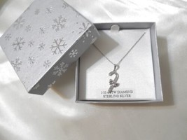 Department Store 18&quot; SS Candy Cane Diamond Pendant Necklace HL605 $100 - £20.66 GBP