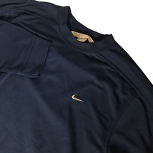 Nike Men&#39;s Athletic Shirt Size Medium Navy Blue Logo Long Sleeve Casual - £22.29 GBP