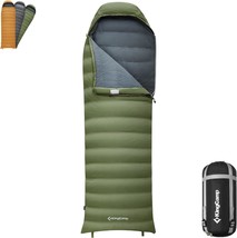 Kingcamp Ultralight Down Sleeping Bag, 650 Fp Compact Cold Weather 3-4 Season - $77.97