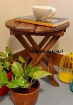 Beautiful Wooden Antique Folding Side Table (Brown)  - $54.50