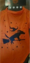 Novelty Dog Tee Costume T-Shirt Doggie on Broom Orange Size Medium - £7.11 GBP