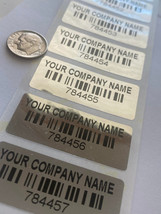 200 CUSTOM PRINTED BAR CODE LABELS TAMPER PROOF-SECURITY VOID STICKERS-1... - $17.81