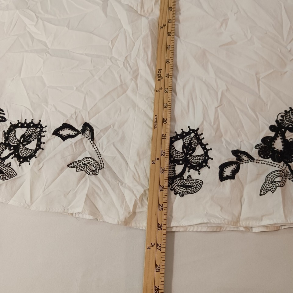 Niotto Women's White & Black Floral Cotton Blend Back Zipper Skirt Size 24W Item image 13