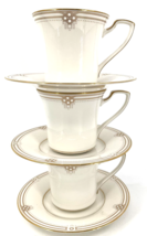 Noritake Satin Gown Fine China Cup and Saucer Set 7730 Gold Trim Set of ... - £27.17 GBP