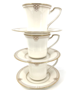 Noritake Satin Gown Fine China Cup and Saucer Set 7730 Gold Trim Set of ... - £27.75 GBP