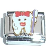 Tooth And Toothbrush Italian Charm - $8.88