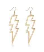 Lightning Bolt Drop Dangle Earrings for Woman Gold Fashion Statement Jew... - $97.36 MXN Lightning Bolt Drop Dangle Earrings for Woman Gold Fashion Statement Jew... - $97.36 MXN