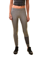 SUNDRY Womens Leggings Yoga Athletic Slim Striped Soft Grey Size M  - £36.01 GBP
