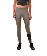 SUNDRY Womens Leggings Yoga Athletic Slim Striped Soft Grey Size M  - £36.52 GBP