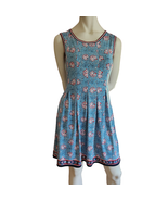 Max Studio Floral Dress Blue Sleeveless Women Medium Multicolor Knee Length - $16.93