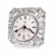 MIKASA Faceted Austrian Lead Crystal Quartz Clock - £26.37 GBP
