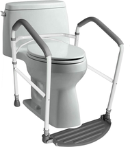  Folding &amp; Portable Bathroom Toilet Safety Rails - Handrail Toilet Bars with Adj - £155.65 GBP