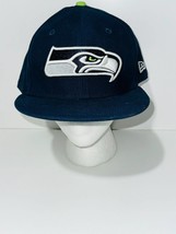 New Era Seattle Seahawks Men&#39;s Navy/White Embroidered NFL Football Fitted Hat - £19.68 GBP