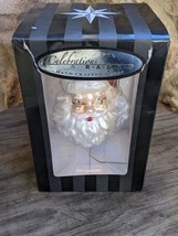 Celebrations By RADKO Glass Santa Head Christmas Ornament 2011 MIB - $16.99