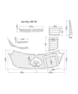 Sea Ray 200 SD Swim Platform Pad 1/4&quot; 6mm Boat EVA Teak Decking - $650.92 CAD
