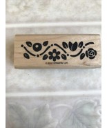 Stampin Up! Long Floral Border Solid Rubber Stamp - $10.84