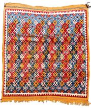 Handmade antique Moroccan Berber rug 3.7&#39; x 4.1&#39; (115cm x 127cm) 1920s - $4,160.00