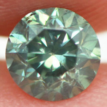Round Shape Diamond Fancy Green Color SI1 Natural Enhanced Certified 0.61 Carat - £312.42 GBP