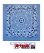 USA MADE Hav-A-Hank CHAMBRAY BLUE PAISLEY BANDANA SCARF*MINOR PRINT DEFECTS - $112.13 MXN