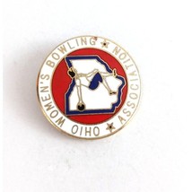 Vintage Ohio Women&#39;s Bowling Association Lapel Hat Pin - £6.57 GBP