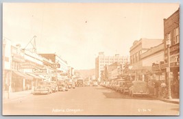 RPPC Street Vista Uptown Astoria Oregon O 1936 Unp Cartolina K3 - £34.36 GBP