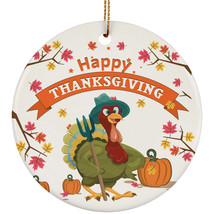 Thanksgiving Turkey Ornament Happy Giving Funny Wild Turkey Farmer Ornament Gift - £11.86 GBP