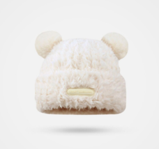 kawaii plush Bear warm hat, Cute winter pompom hat, gift for her - £27.69 GBP