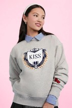 FOREVER 21 XO Kitty Hello Kitty Embroidered KISS Pullover Sweatshirt LAR... - $89.00