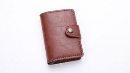 Men Smart Wallets  Anti-magnetic Card Holders PU Leather Purse Women Purses Mini - £6.14 GBP