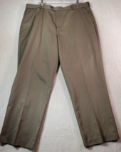 DOCKERS Dress Pants Men Size 40X29 Brown 100% Cotton Pockets Flat Front Wide-Leg - £13.85 GBP