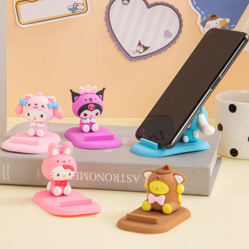 Sanrio Mobile Phone Tablet Stand Hello Kitty Kuromi Cartoon Desktop Decoration - £8.63 GBP