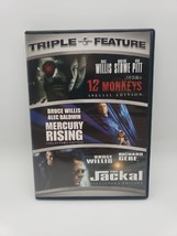12 Monkeys Mercury Rising The Jackal (Dvd, 2008, 3-Disc Set Bruce Willis Baldwin - £5.27 GBP