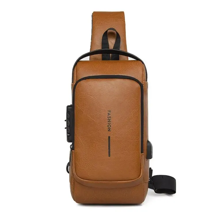 PU Leather Chest Bag Large Capacity Multi-Purpose Lightweight and Waterp... - $28.36