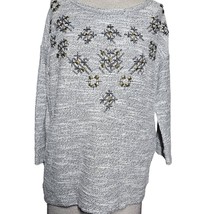 Gray Embellished Sweatshirt with Pockets Size Small  - £19.33 GBP