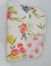Cloud Island Floral Baby Blanket White Pink Mint Green Yellow Flower Lemonade - £31.18 GBP
